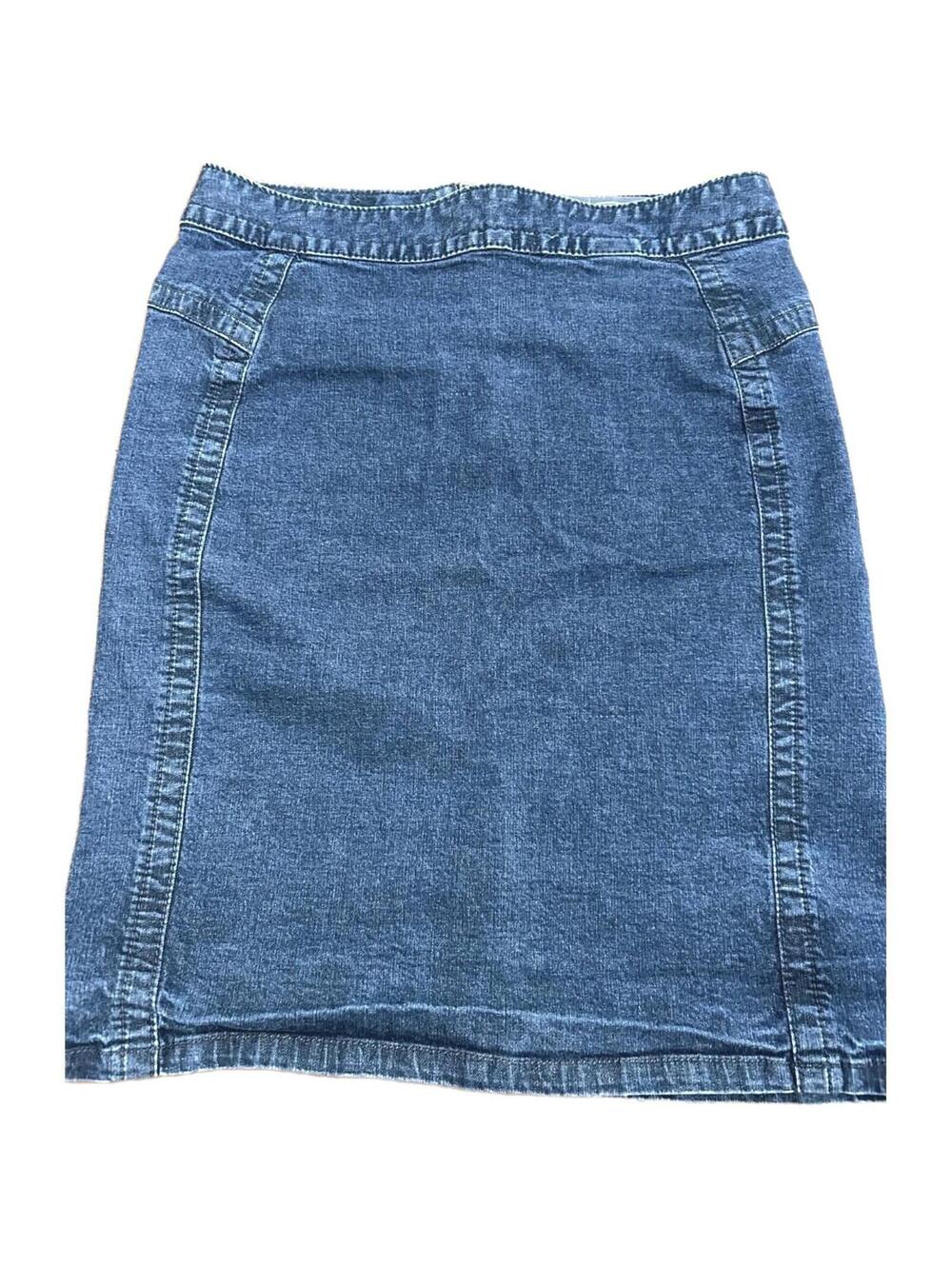 Converse Blue Denim Pencil Skirt Women's Size 26W Back Flap Pockets